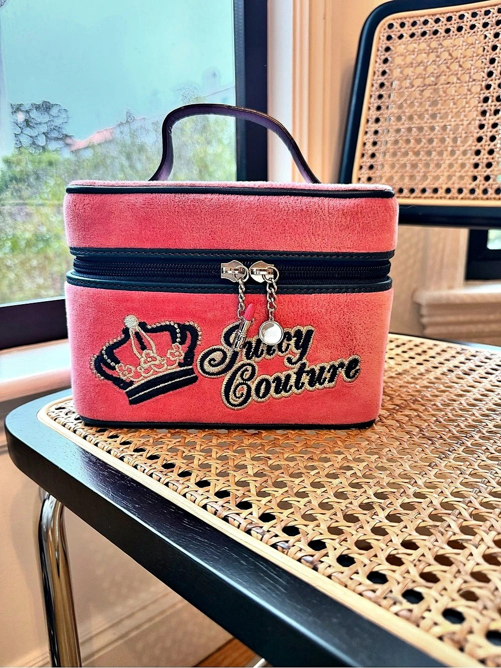 RARE Y2K Vintage Juicy Couture Velour Cosmetic Train Case Makeup Case